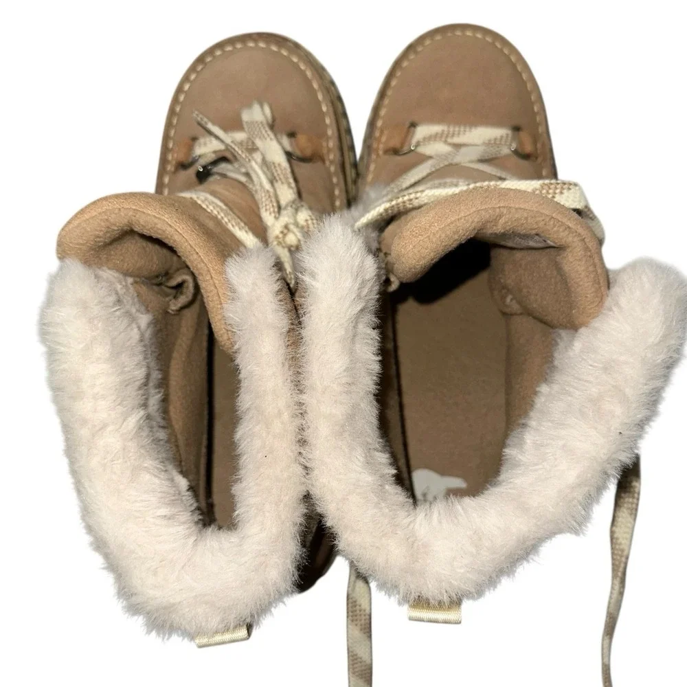 Sorel‎ Ona Ave Waterproof Fur Winter Boots Tan Womens 10.5 NL5137-226